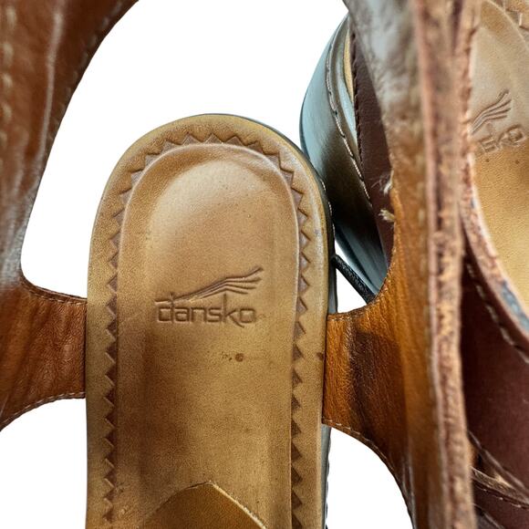 Dansko Brown Leather Elena Lace Up Gladiator Comfort Sandals Women's 41/10.5-11 - Picture 8 of 10
